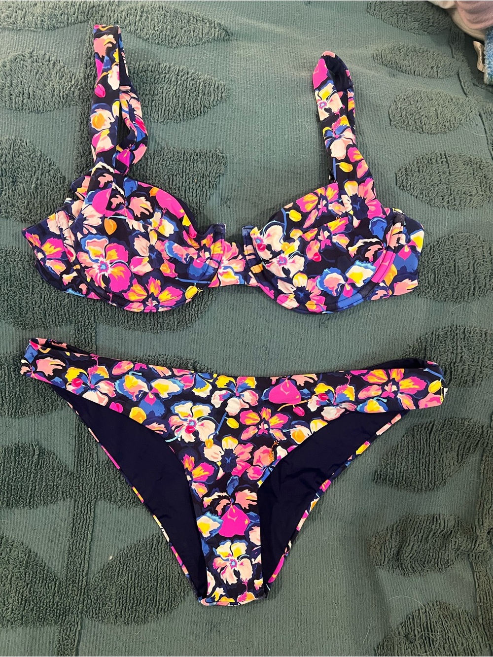 Vetchy Navy Floral Bikini Set